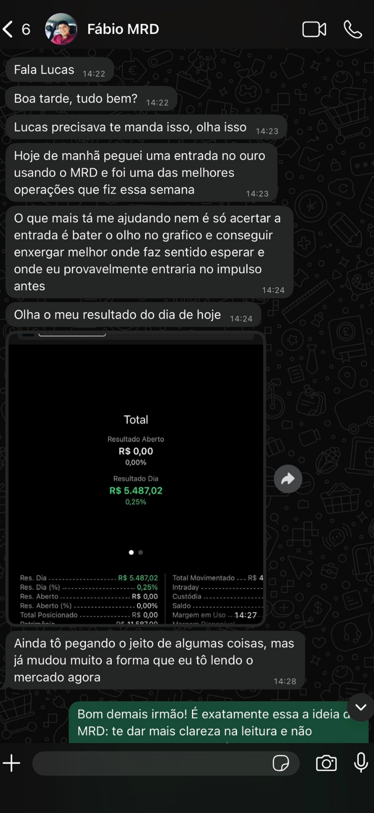 Depoimento de aluno MRD