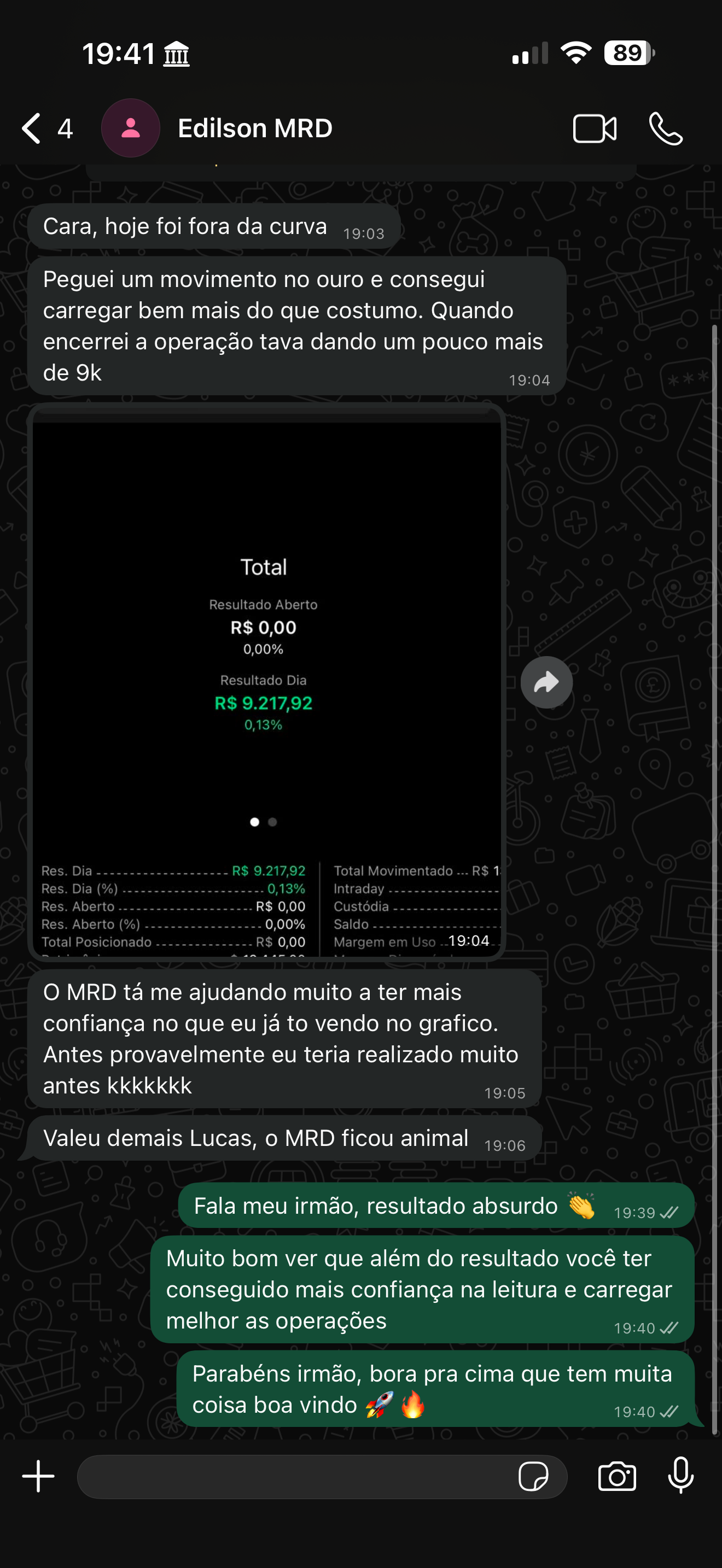 Depoimento de aluno MRD