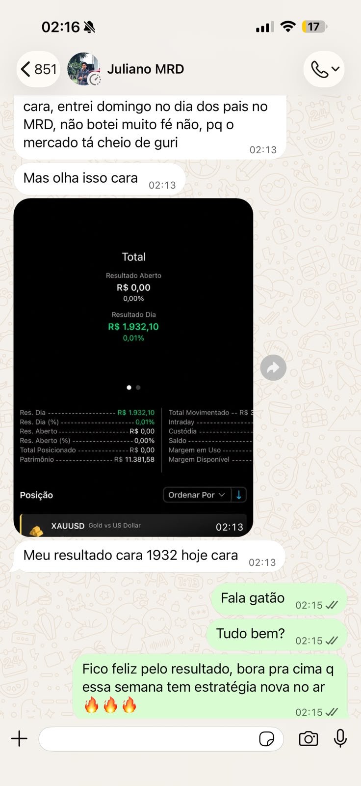 Depoimento de aluno MRD